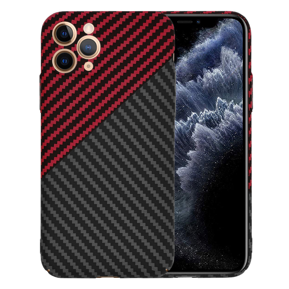 Case for Apple iPhone 11 Pro, Techsuit, Carbonite FiberShell, Black Red