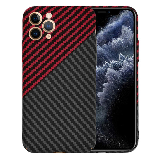 Hülle für Apple iPhone 11 Pro, Techsuit, Carbonite FiberShell, Schwarz Rot