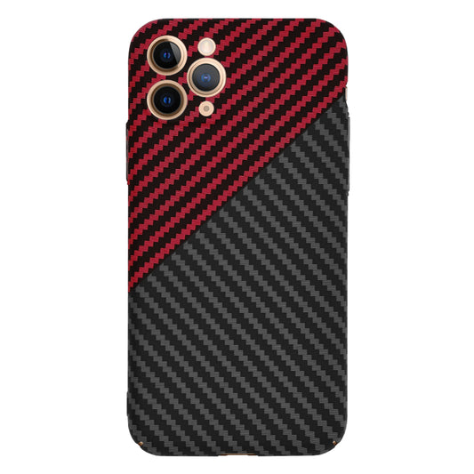 Hülle für Apple iPhone 11 Pro, Techsuit, Carbonite FiberShell, Schwarz Rot