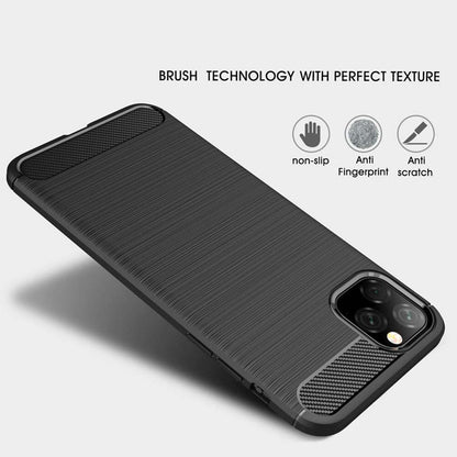 Hülle für Apple iPhone 11, Techsuit, Carbon, Schwarz