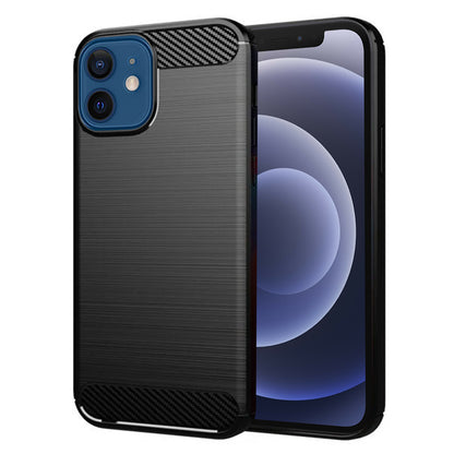 Hülle für Apple iPhone 12 / 12 Pro, Techsuit, Carbon, Schwarz