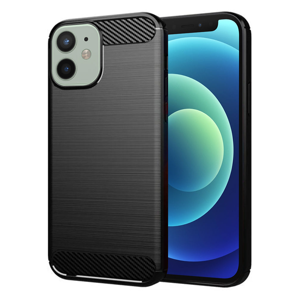 Hülle für Apple iPhone 12 mini, Techsuit, Carbon, Schwarz