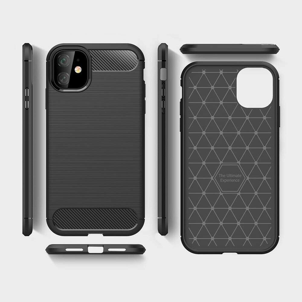 Hülle für Apple iPhone 12 mini, Techsuit, Carbon, Schwarz