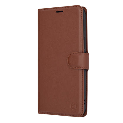 Hülle für Apple iPhone 12 Pro Max, Techsuit, Leder-Folio, Braun