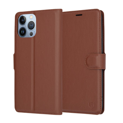 Case for Apple iPhone 13 Pro Max, Techsuit, Leather Folio, Brown