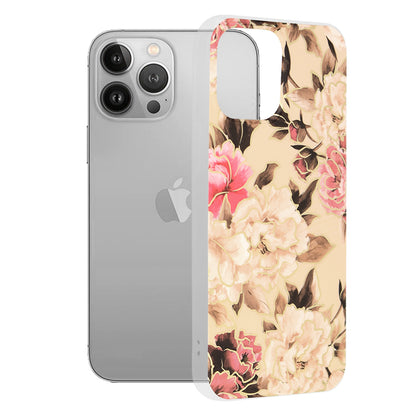 Hülle für Apple iPhone 13 Pro Max, Techsuit, Marble, Beige