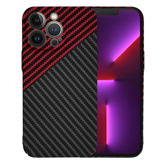 Hülle für Apple iPhone 13 Pro, Techsuit, Carbonite FiberShell, Schwarz Rot