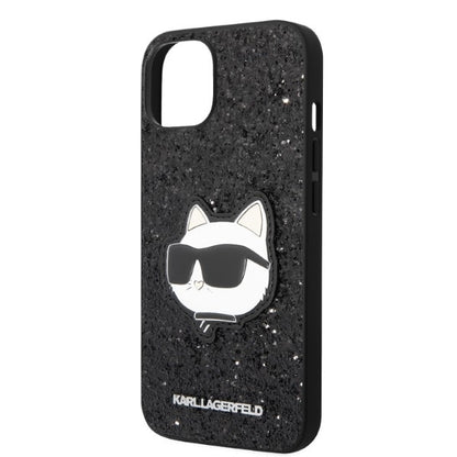 Hülle für Apple iPhone 14 Plus, Karl Lagerfeld, Glitter Choupette Patch, Schwarz