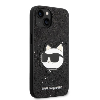 Hülle für Apple iPhone 14 Plus, Karl Lagerfeld, Glitter Choupette Patch, Schwarz
