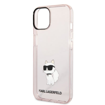 Hülle für Apple iPhone 14 Plus, Karl Lagerfeld, Ikonik Choupette, Rosa