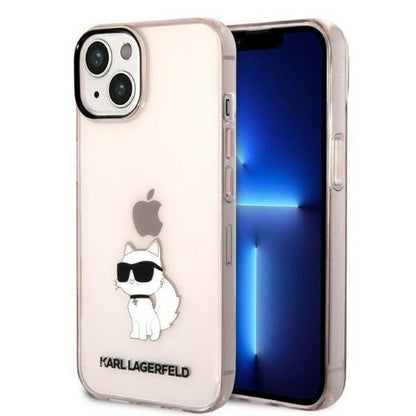 Hülle für Apple iPhone 14 Plus, Karl Lagerfeld, Ikonik Choupette, Rosa