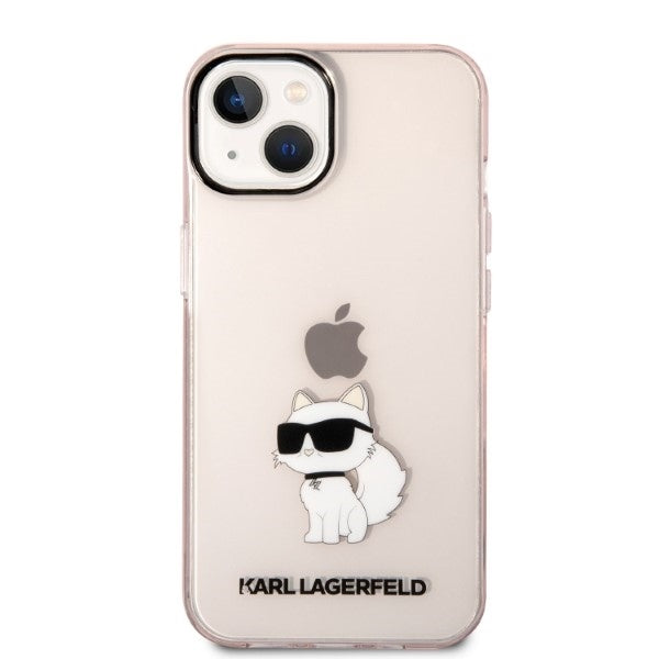 Hülle für Apple iPhone 14 Plus, Karl Lagerfeld, Ikonik Choupette, Rosa