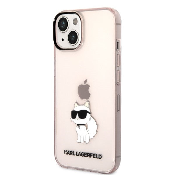 Hülle für Apple iPhone 14 Plus, Karl Lagerfeld, Ikonik Choupette, Rosa