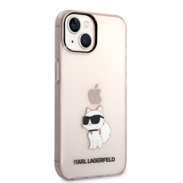 Hülle für Apple iPhone 14 Plus, Karl Lagerfeld, Ikonik Choupette, Rosa