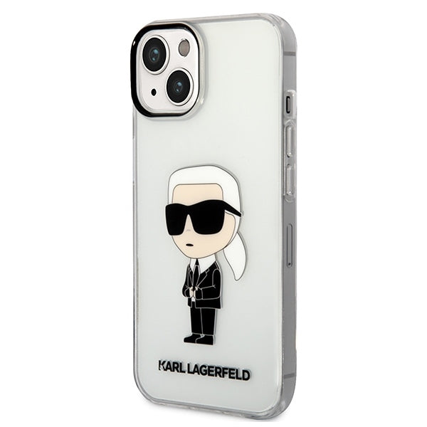 Hülle für Apple iPhone 14 Plus, Karl Lagerfeld, Ikonik Karl, Transparent