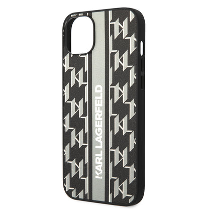 Case for Apple iPhone 14 Plus, Karl Lagerfeld, Monogram Stripe, Grey