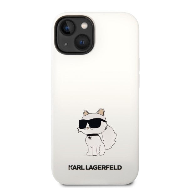Case for Apple iPhone 14 Plus, Karl Lagerfeld, Silicone Choupette, White