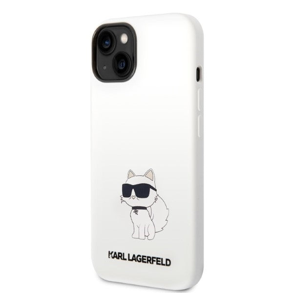 Case for Apple iPhone 14 Plus, Karl Lagerfeld, Silicone Choupette, White