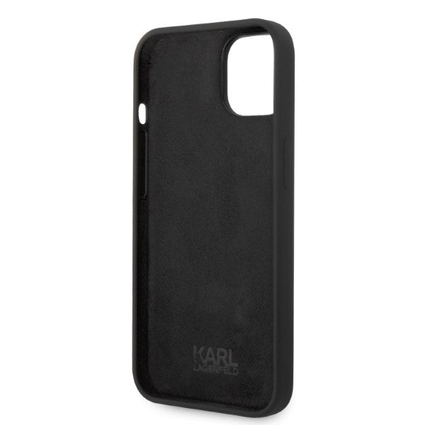 Hülle für Apple iPhone 14 Plus, Karl Lagerfeld, Silicone Ikonik Karl, Schwarz