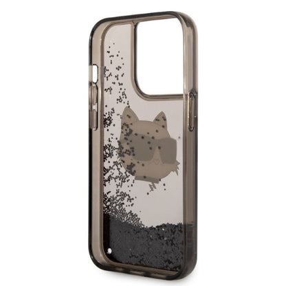 Case for Apple iPhone 14 Pro, Karl Lagerfeld, Glitter Choupette's Head, Black