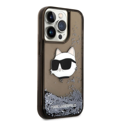 Case for Apple iPhone 14 Pro, Karl Lagerfeld, Glitter Choupette's Head, Black