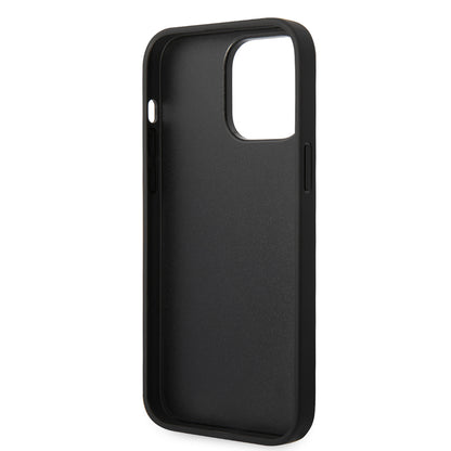 Hülle für Apple iPhone 14 Pro Max, Karl Lagerfeld, Glitter Flakes Ikonik Karl, Silbern