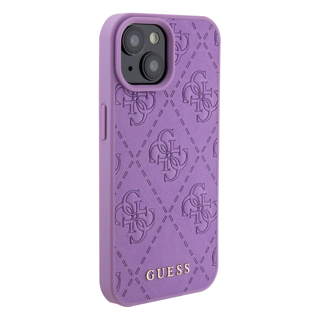 Case for Apple iPhone 15, Guess, 4G Stamped, Light Purple