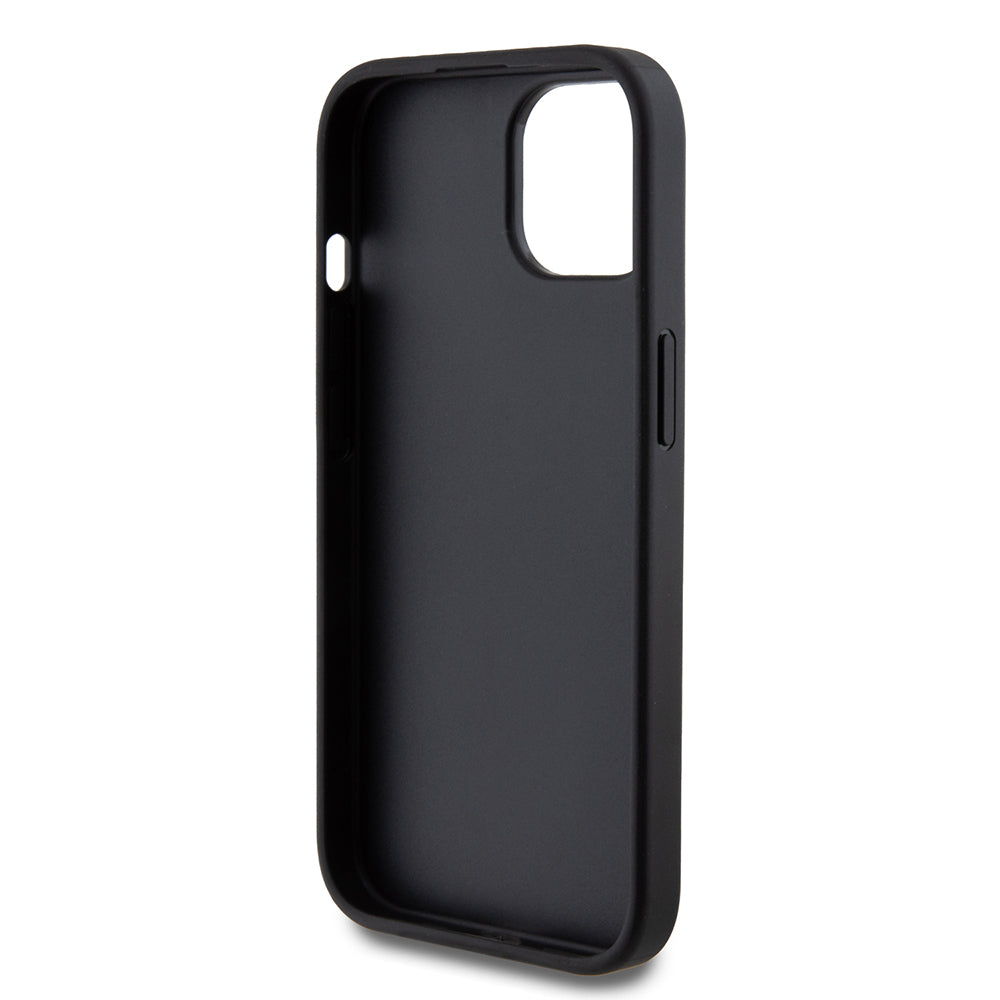 Hülle für Apple iPhone 15, Guess, Glitter Big 4G Script, Schwarz