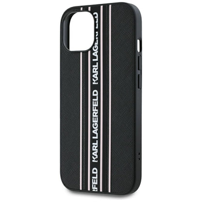 Case for Apple iPhone 15, Karl Lagerfeld, Saffiano Athleisure Stripes with Strap, Pink