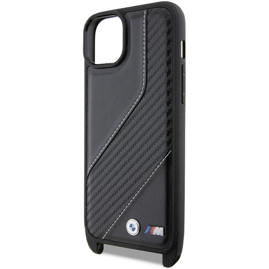 Hülle für Apple iPhone 15 Plus, BMW, M Edition Carbon Stripe & Strap, Schwarz