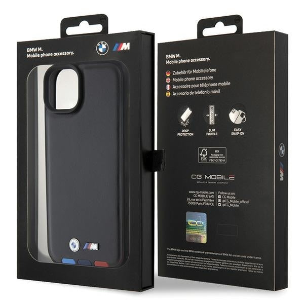 Hülle für Apple iPhone 15 Plus, BMW, Stamp Tricolor, Schwarz