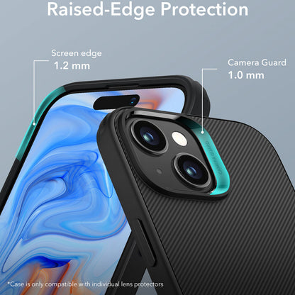 Hülle für Apple iPhone 15 Plus, ESR, Air Shield Boost Kickstand, Schwarz