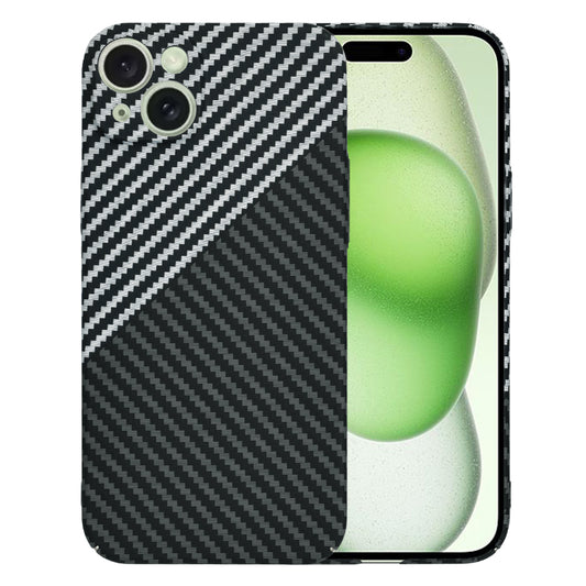 Hülle für Apple iPhone 15 Plus, Techsuit, Carbonite FiberShell, Schwarz Grau