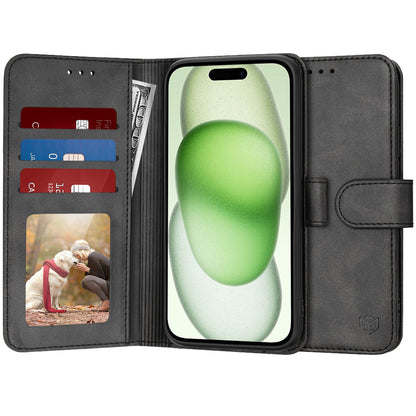 Hülle für Apple iPhone 15 Plus, Techsuit, Diary Book, Schwarz