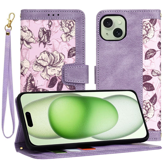 Hülle für Apple iPhone 15 Plus, Techsuit, FlipCraft, Lila