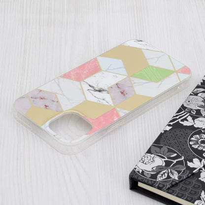Case for Apple iPhone 15 Plus, Techsuit, Marble, Purple