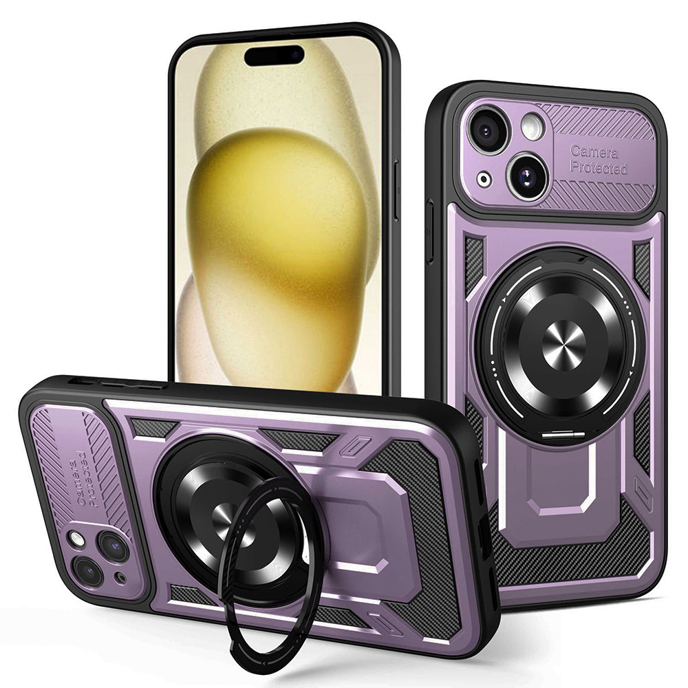 Hülle für Apple iPhone 15 Plus, Techsuit, RuggedCam, Lila