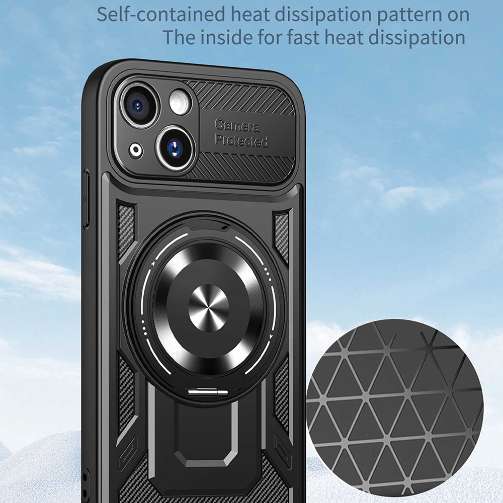 Hülle für Apple iPhone 15 Plus, Techsuit, RuggedCam, Lila
