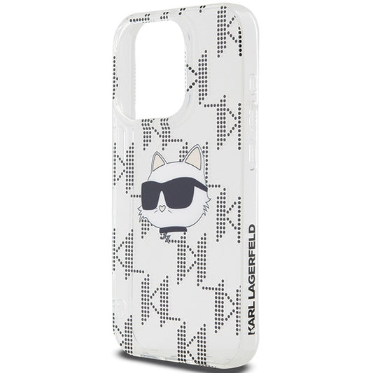 Hülle für Apple iPhone 15 Pro Max, Karl Lagerfeld, IML Electroplated Choupette Head, Transparent