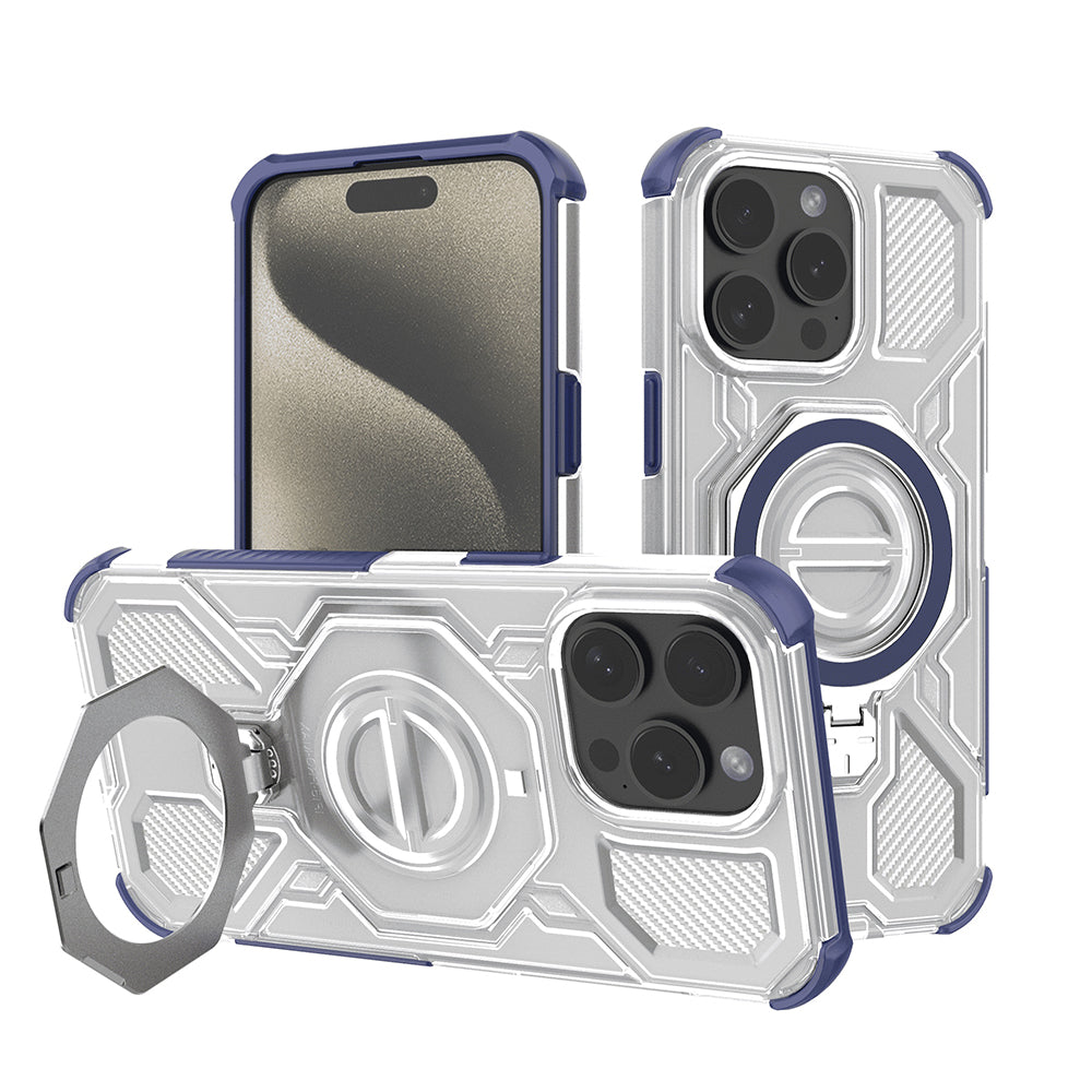 Hülle für Apple iPhone 15 Pro Max, Techsuit, Carbon Shield Pro, Blau