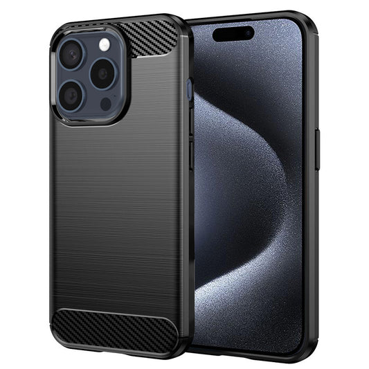 Hülle für Apple iPhone 15 Pro, Techsuit, Carbon, Schwarz