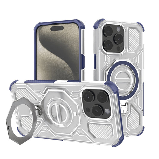 Hülle für Apple iPhone 15 Pro, Techsuit, Carbon Shield Pro, Blau