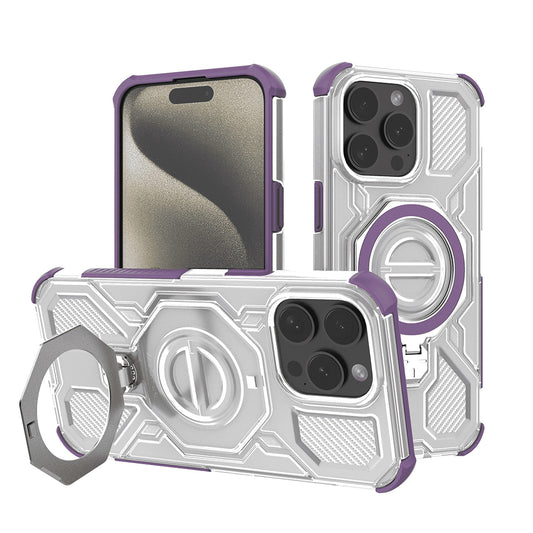 Hülle für Apple iPhone 15 Pro, Techsuit, Carbon Shield Pro, Lila