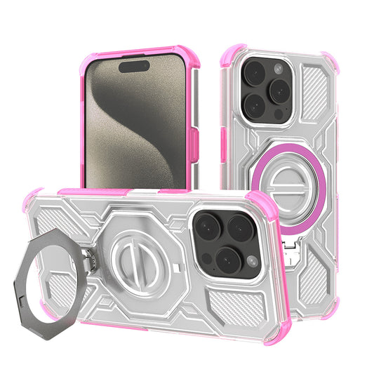 Hülle für Apple iPhone 15 Pro, Techsuit, Carbon Shield Pro, Rosa