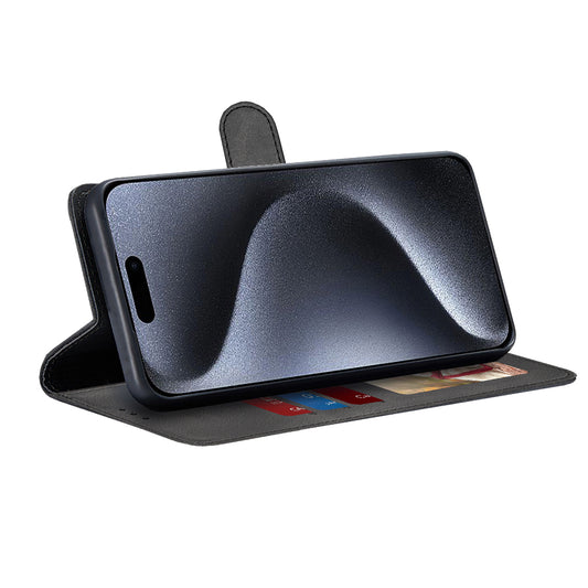Hülle für Apple iPhone 15 Pro, Techsuit, Diary Book, Schwarz