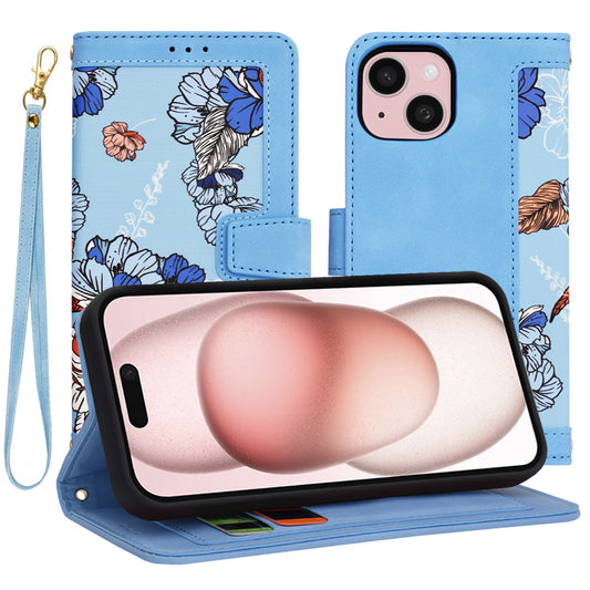 Hülle für Apple iPhone 15, Techsuit, FlipCraft, Blau
