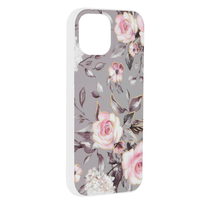 Hülle für Apple iPhone 15, Techsuit, Marble, Grau