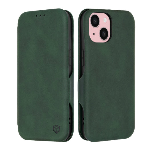 Hülle für Apple iPhone 15, Techsuit, Safe Wallet Plus, Grün