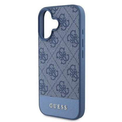 Case for Apple iPhone 16, Guess, 4G Bottom Stripe, Blue