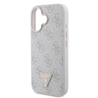 Hülle für Apple iPhone 16, Guess, Crossbody 4G Triangle Strass, Rosa